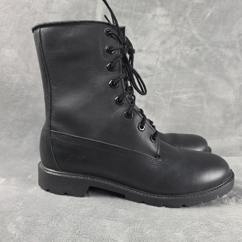 Vintage Timberland 8 Inch Combat Boot Men's Size US 5.5 Black Leather EXC 90's